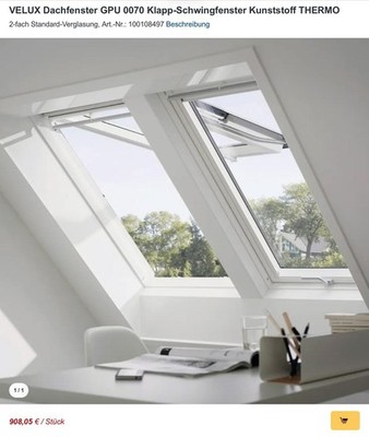 3 Velux Schwing Dachfenster GPU MK08/ inkl. innen/Rollos-8Jahre-Gebraucht