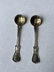 2pc Gorham  Salt Spoons, Sterling Silver & Gilded Or Gold Washed Bowl 2 1/4”