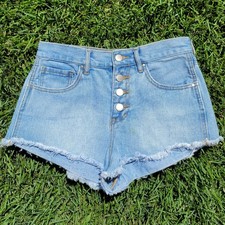 Bullhead Cut Off Denim High Rise Jean Shorts 27W Size 26 Womens 100 Cotton