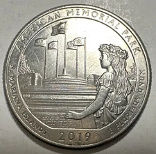 2019 P N. Mariana Memorial National Park 25c Quarter Circulated Coin nice🎁 