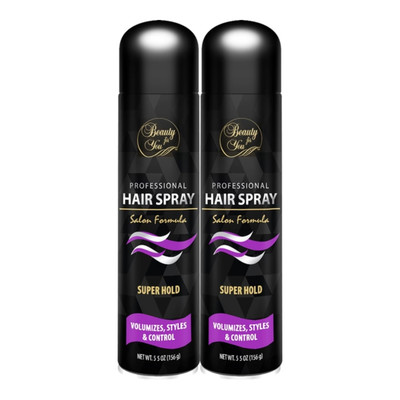 Beauty For You Professional Hair Spray Salon Formula Super Hold 5oz (Pack of 2)