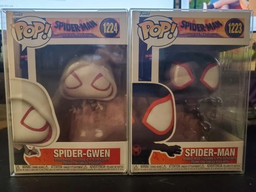 Lot of 2 Funko Pop Marvel Spider-Man 1223 & Spider-Gwen 1224 Miles Morales