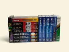 Lot 14 Sealed Blank VHS Tapes TDK Maxell Sony Fuji T120 HQ160 EHG NOS 84 Hours