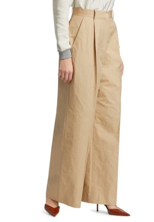 Loewe Pants Pleated Wide Leg Poplin Sz 38 /4 $995