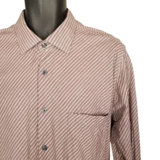Kenneth Cole NY Long Sleeve Striped Button Up Shirt Size XL Cotton