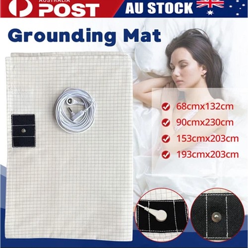 Bed Earthing Grounding Sheet Mat Queen King Bed Flat Fitted Sheet Pillowcase AU