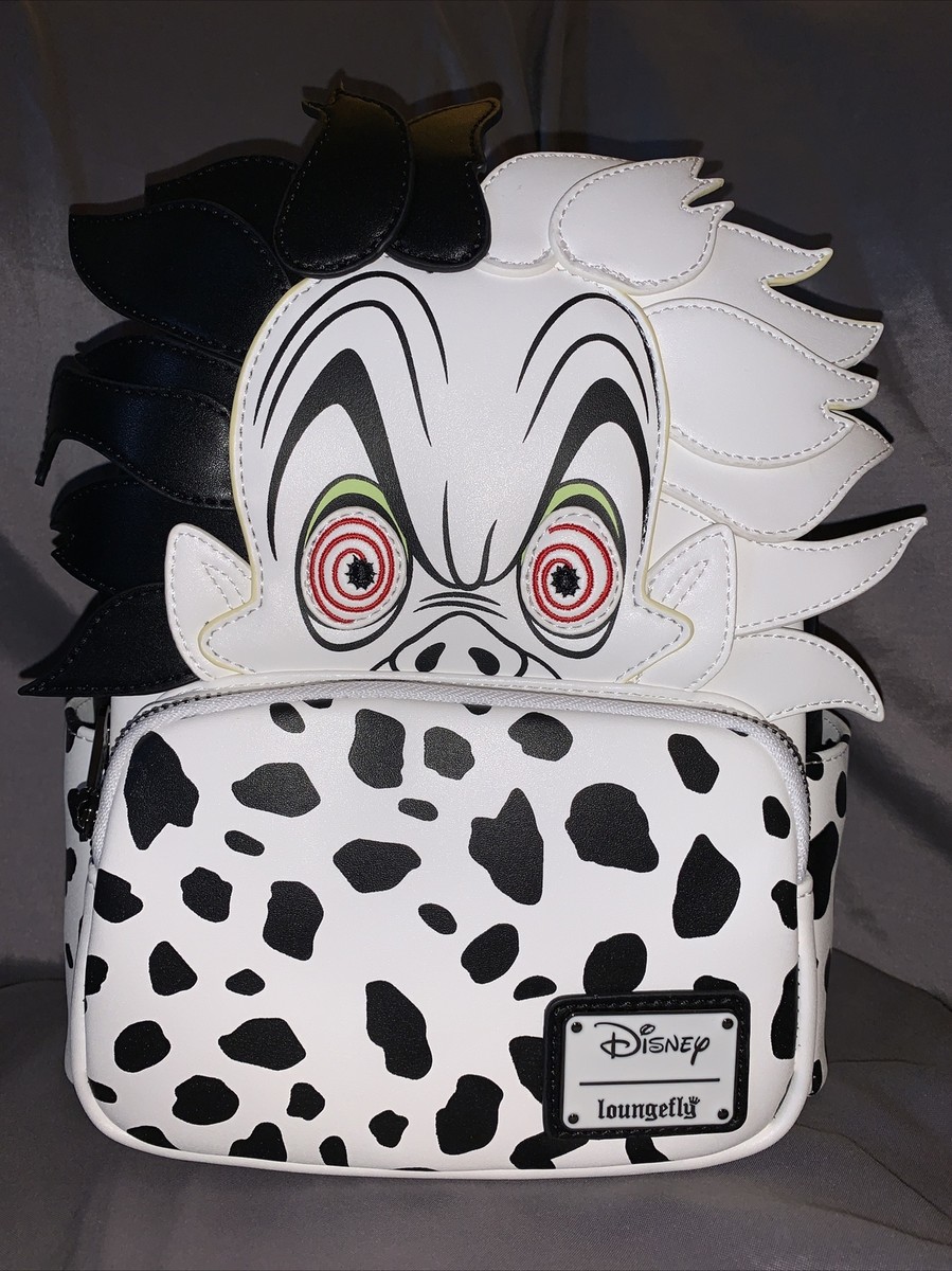 cruella de vil mini backpack Loungefly Disney Cruella DeVille Cosplay Backpack