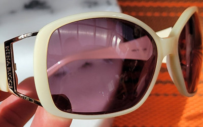 Vintage Nina Ricci NR3175 C05 Oversized Sonnenbrille Creme/Elfenbein Hand Made France