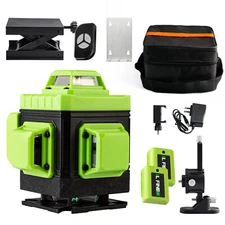 360° 4D 16 Lines Green Laser Level Cross Line Self Leveling Accurate Measure Kit