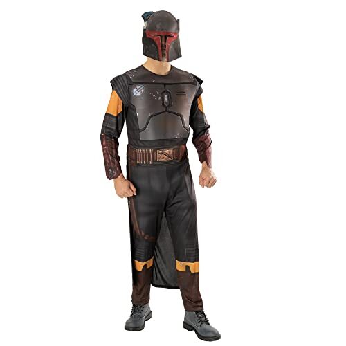 Rubies Costume Boba Fett Deluxe per adulti, Tuta stampata digitalmente con masch