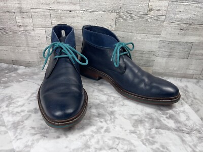 Cole Haan Chukka Boots Men 8.5M Colton Shoes Blue Leather  display picture 2
