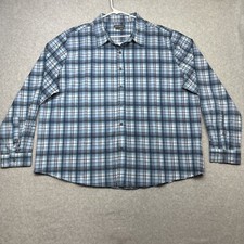 Eddie Bauer Shirt Men XXL Blue Plaid Performance Fishing Hiking Outdoor Casual
