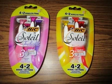2 Bic Triple Blade Soleil  Razors 6 ct each