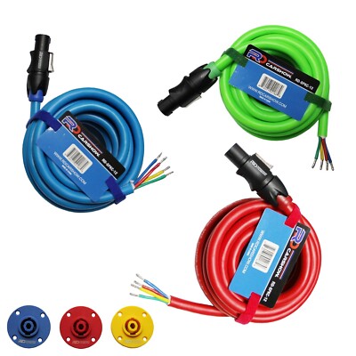 RDCARSHOW HEAVY DUTY POWER CABLE SPEAKER (12FT) 4 CONDUCTOR + FREE FEMALE PLUG