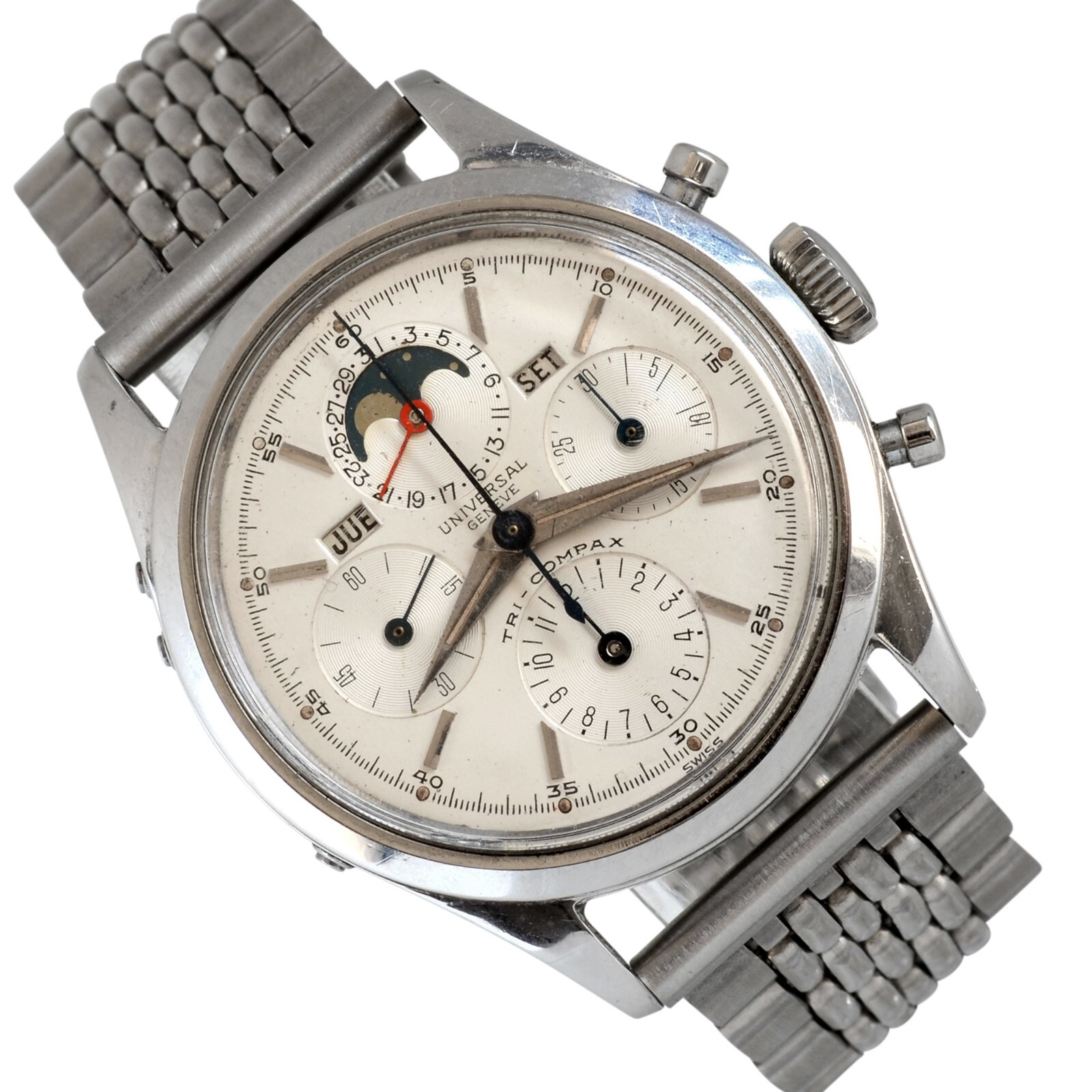 UNIVERSAL GENÈVE Chronograph 22297-3 Tri-Compax full calendar Moonphase 1958's