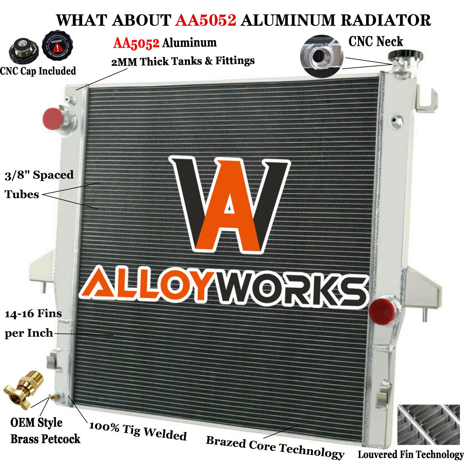 2 Row Aluminum Radiator For 03-09 Dodge Ram 2500 3500 5.9 6.7L Cummins Diesel