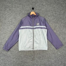 Vintage New Balance Windbreaker Womens Medium Purple Silver Track 1980 Retro Usa