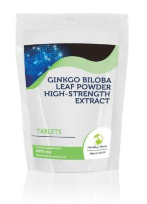 Ginkgo Biloba Herb Extract 6000mg x30 Tablets Letter Post Box Size