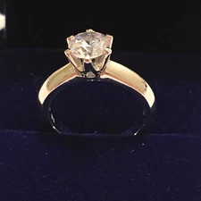 Solitaire Engagement Ring 2ct  14k White Gold Toned Round Brilliant Cut 