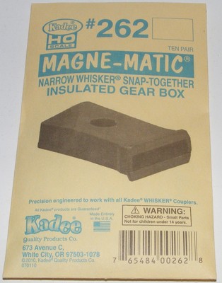 Kadee HO scale # 262 Narrow Whisker Snap Insulated Gear Box ~ 10 Pack ~ New