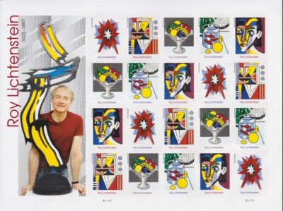 2023 63c Forever Paintings by Roy Lichtenstein, Mint Sheet of 20