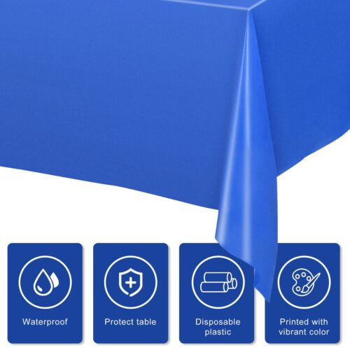 16 Pack Plastic Tablecloths Bulk 54 X 108 Inch Disposable Rectangle Table Covers - Picture 4 of 7