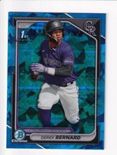 2024 Bowman Chrome Sapphire Derek Bernard 1st Prospect   Rockies #BCP-225