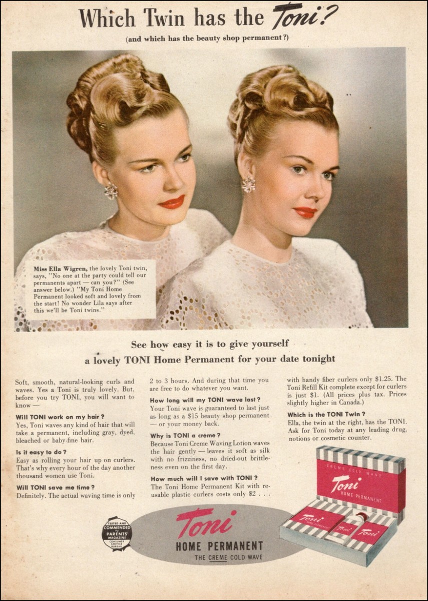 1955 vintage AD for TONI HOME PERMANENT , The Toni Twins  display picture 3
