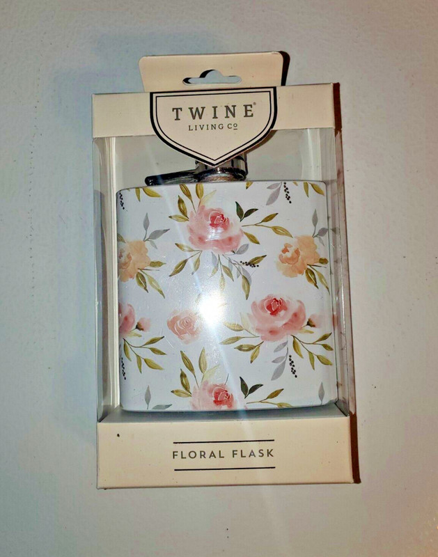 Twine Floral Stainless Steel Flask - new in box
