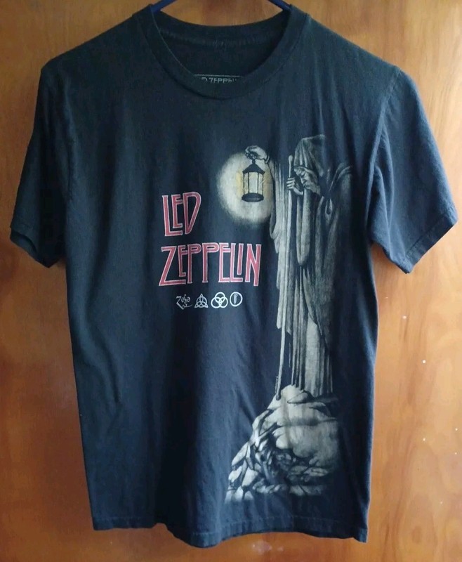 Led Zeppelin T Shirt Sz SM Official Merch Zoso Lantern Man Hermit Black Cotton 