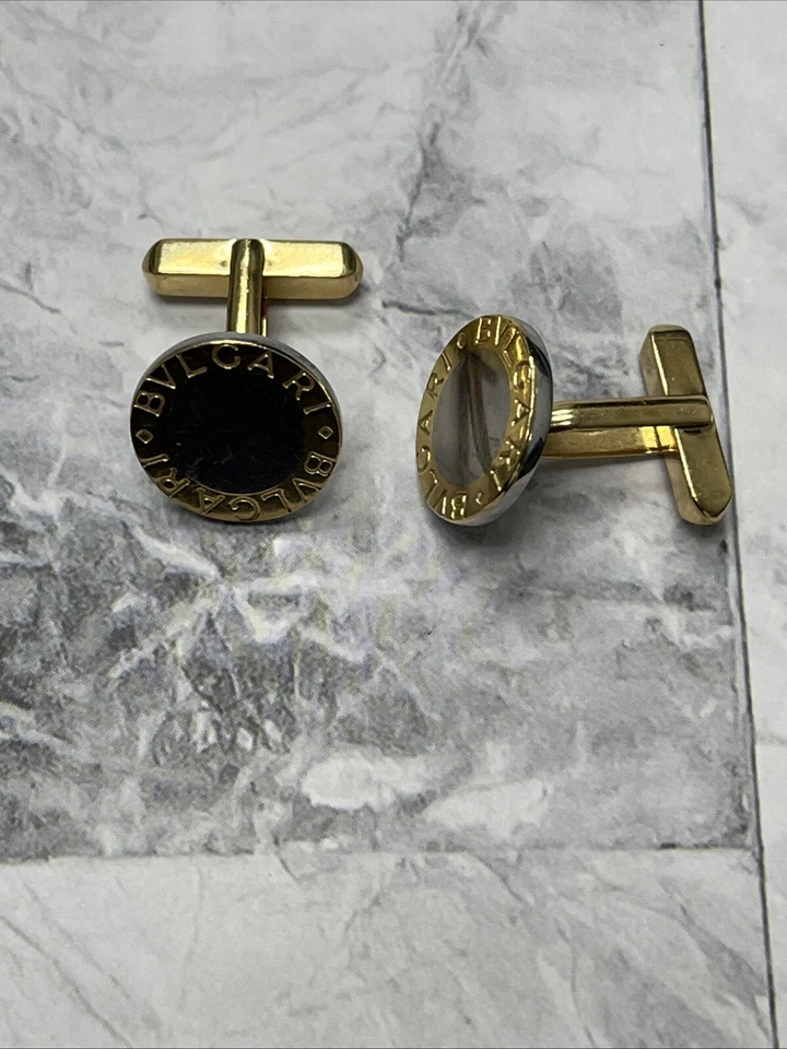 Bvlgari Cufflinks In 18K Yellow Gold And Steel, Men - Image 2 of 4