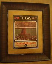 VINTAGE TEXAS A&M COLLEGE FOOTBALL PROGRAM  FRAMED "A&M VS U. OF TEXAS" 1929