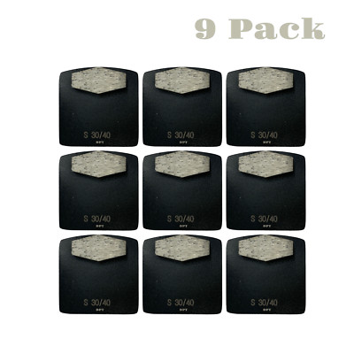9 Pack Grinding Discs for Husqvarna PG Series Concrete Grinder Hard Bond 30 Grit