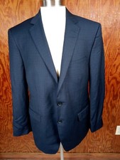 DKNY Men  s Sport Coat Two Button Blazer Black-Blue Size 44R