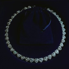 Fashion Women Girls Rhinestone Heart Choker Bridal Wedding Necklace Jewelry Set