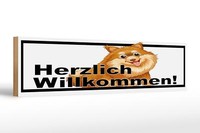 Holzschild Spruch 46X10 Cm Herzlich Willkommen Hunde Deko Schild