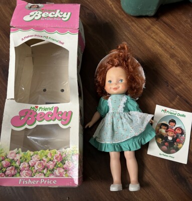 Vintage 1982 Fisher Price My Friend Becky Doll In Original Box #218 Red Hair