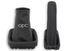 SCHALTMANSCHATTE SCHALTSACK HANBREMSSACK FÜR OPEL MERIVA A 03-10 LEDER opc GRAU