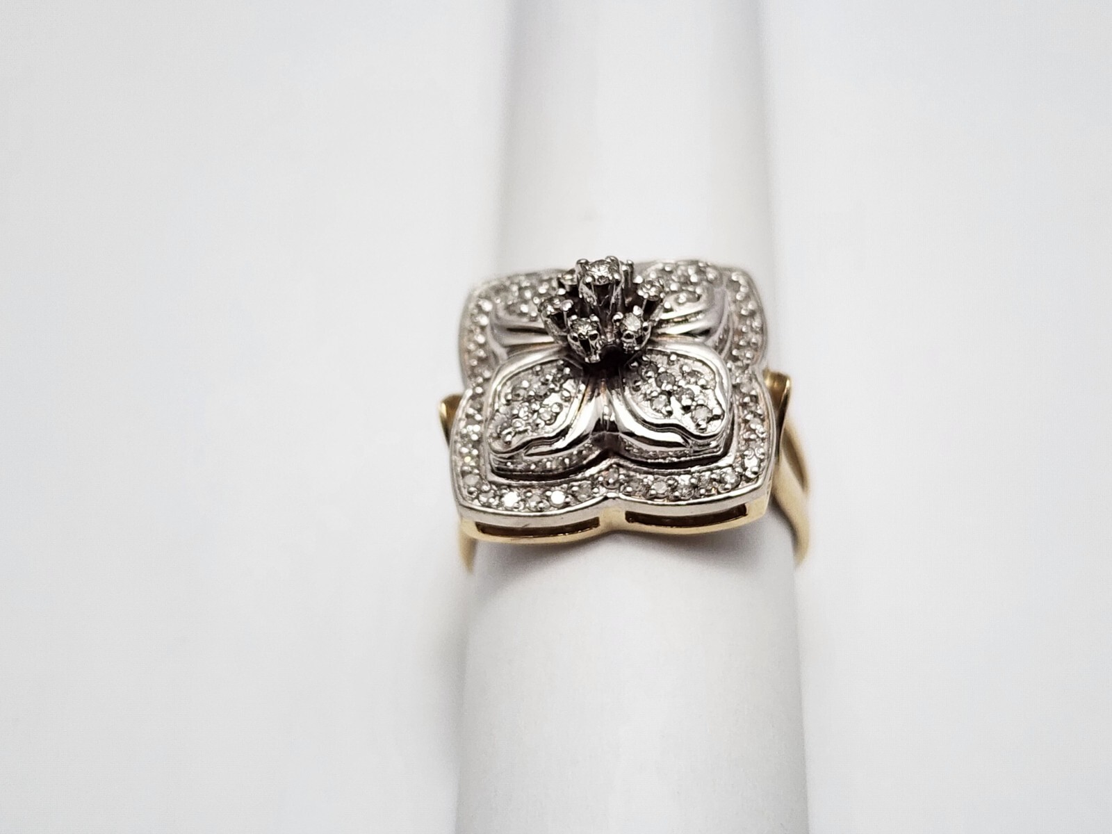 14K Solid Two Tone Multi Color Gold Designer Flow… - image 8