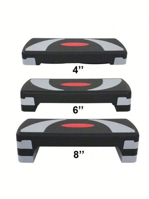 31'' Fitness Aerobic Step Adjust Exercise Stepper With Risers