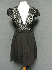 Boohoo Bella Organza lace Plunge Prom Dress Black UK 8 LN021 LL 13