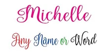 Personalized Monogram Script Decal Sticker Vinyl custom Name Word Letters 