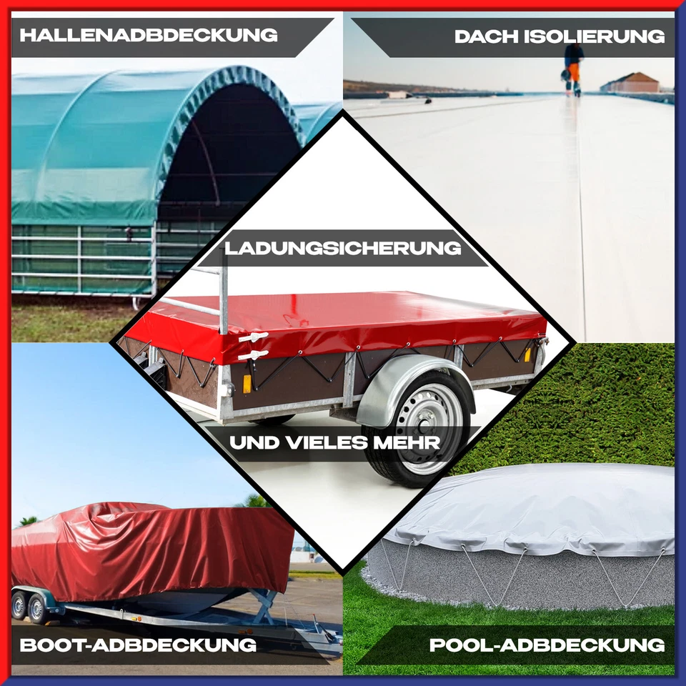 PVC Abdeckplane ohne Ösen LKW Plane 680 g  wetterfest für Garten Holz Baustelle - Bild 3 von 4