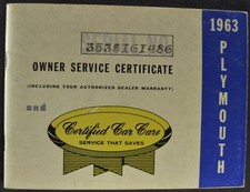 1963 Plymouth Owner Service Booklet Fury Belvedere Savoy Wagon Original
