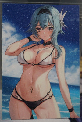 Eula Genshin Impact Sexy Bikini Waifu Textured Custom Card