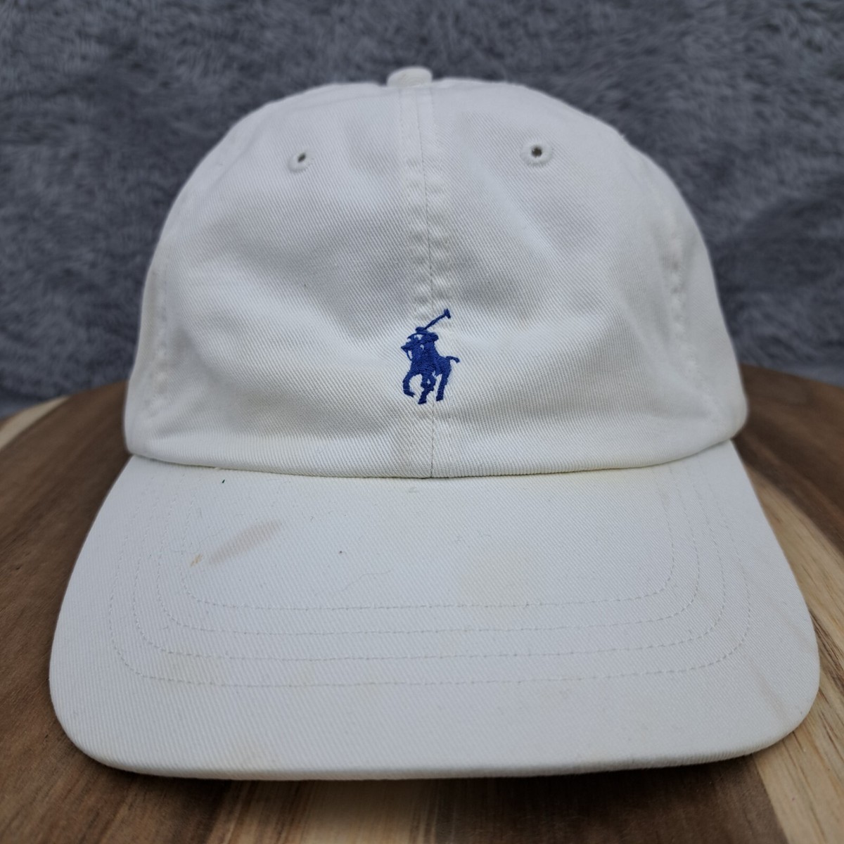 Vintage Polo Ralph Lauren Hat Cap Leather Strap Back White