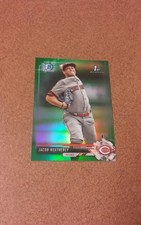 2017 Bowman Chrome Green Refractor Jacob Heatherly Rookie Card. Reds