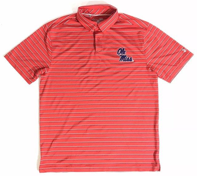 Men's Under Armour Heatgear Loose Ole Miss Rebels Golf Polo Shirt Sz Medium NCAA | eBay