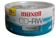NEW and Sealed Maxell CD-RW Re-Writable 25 Pack 700MB 80 Minutes H4
