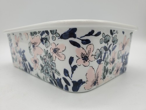 Threshold Pink Black Floral Porcelain Rectangle Baking Dish Small - Picture 8 of 9